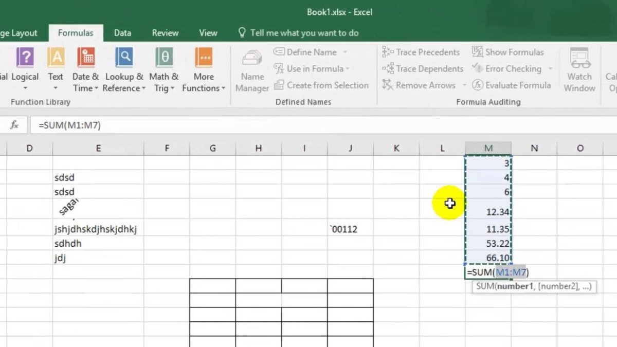 How To Add A Column Of Numbers In Excel 8745