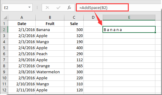 How To Add Space In Excel Between Words