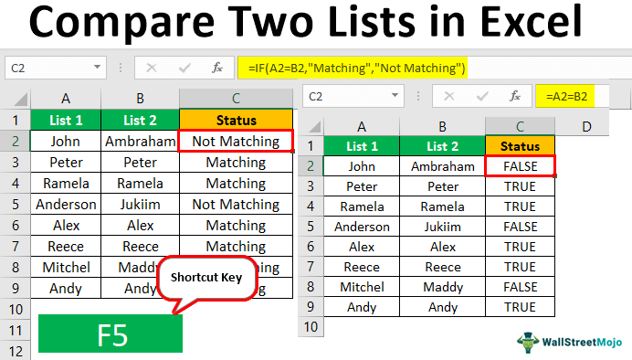 how-to-compare-lists-in-excel