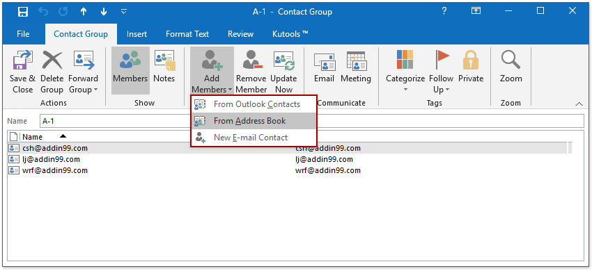 Outlook Web Modify Distribution List