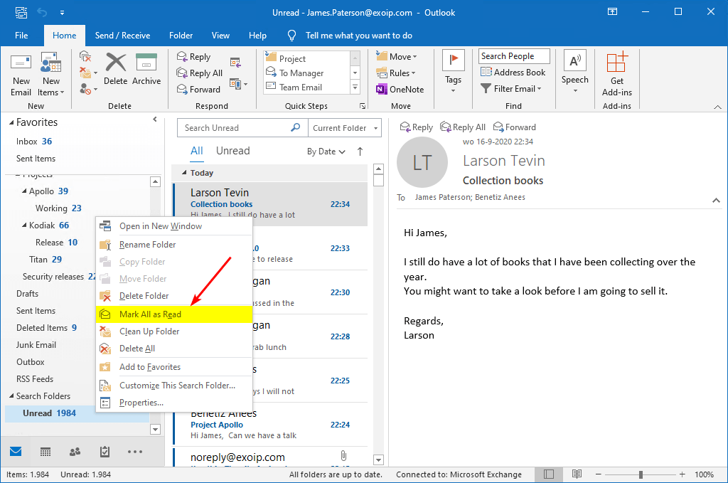 How To Add Unread Folder In Outlook 2016