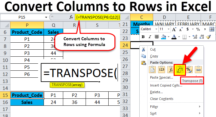 How to Move Columns to Rows in Excel