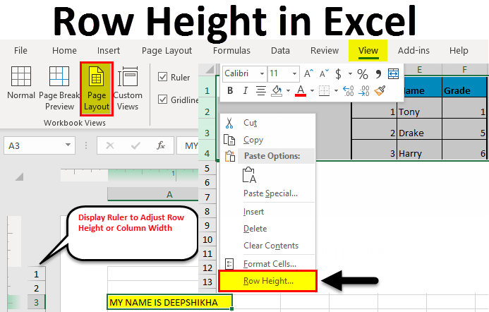 How to Set Row Height in Excel