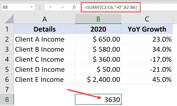 how-to-sum-only-positive-numbers-in-excel