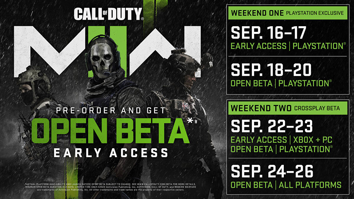 Release Times For Highly Anticipated Call Of Duty: Modern Warfare 3 Beta