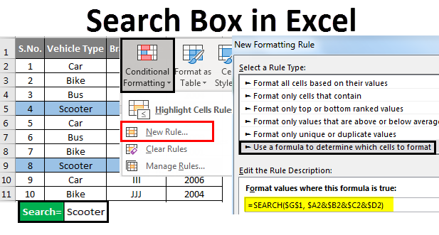How to Create a Search Box in Excel?
