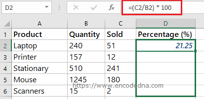 How to Calculate Percentage of Sales in Excel?
