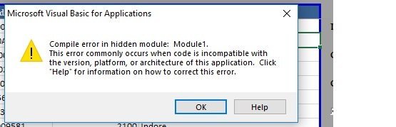 Compile Error in Hidden Module in Excel? - keysdirect.us