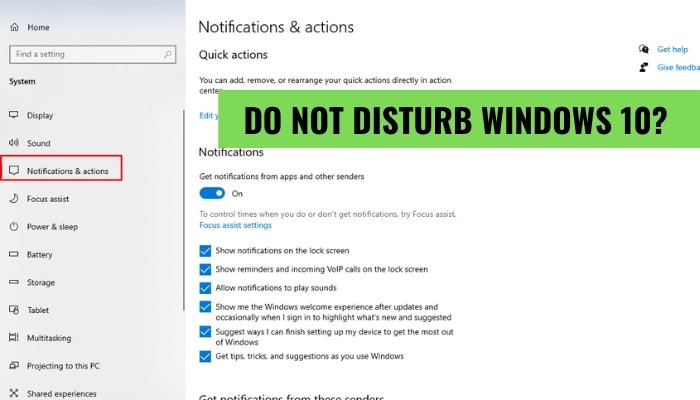 Do Not Disturb Windows 10? - keysdirect.us