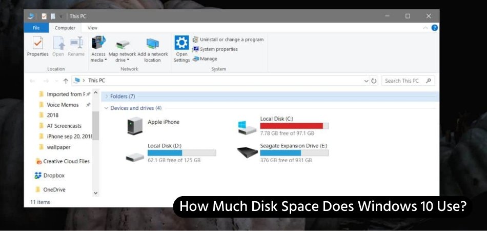 How Much Disk Space Does Windows 10 Use? - keysdirect.us