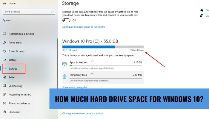 How Much Hard Drive Space for Windows 10? - keysdirect.us