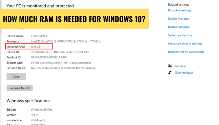 How Much Ram is Needed for Windows 10? - keysdirect.us