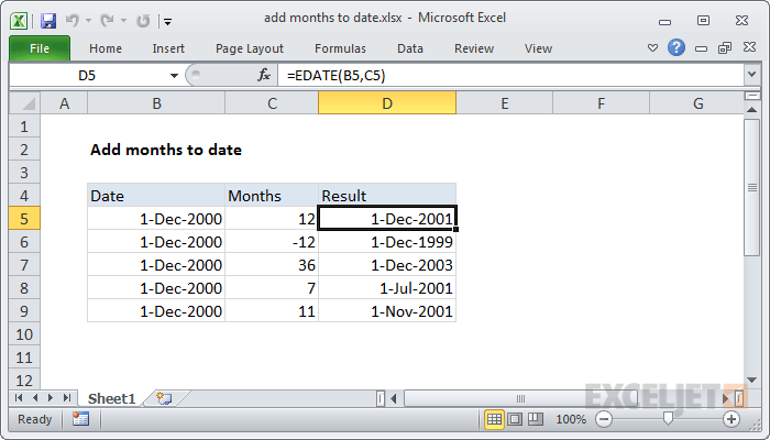 How to Add a Month in Excel? - keysdirect.us