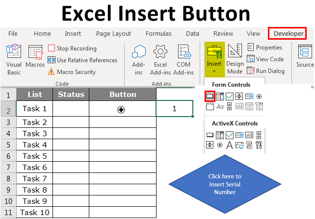 How to Add Button in Excel? - keysdirect.us