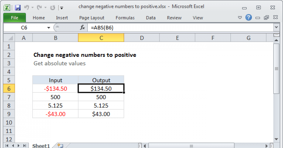 How to Change Negative Numbers to Positive in Excel? - keysdirect.us