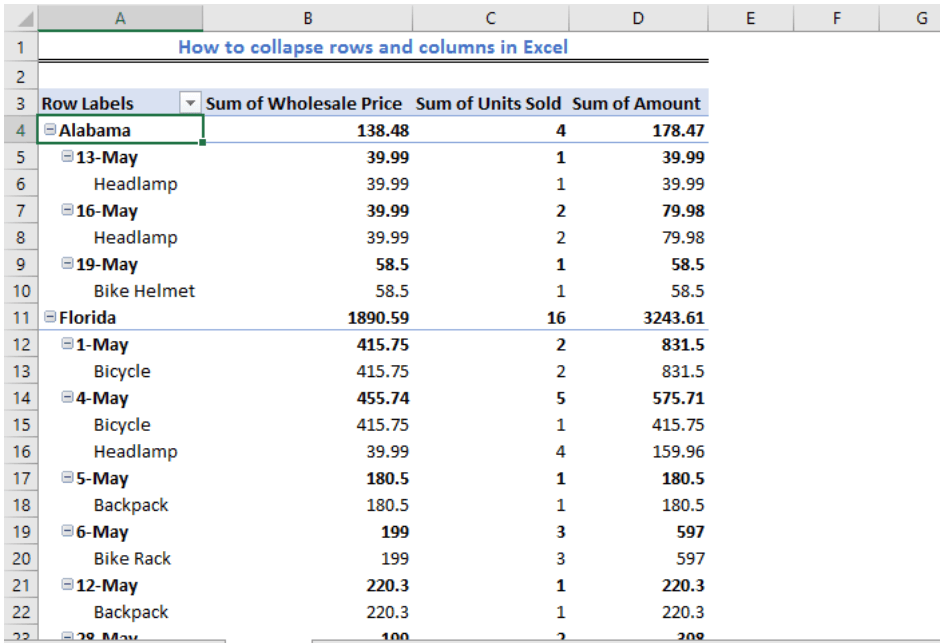 How to Collapse Cells in Excel? - keysdirect.us
