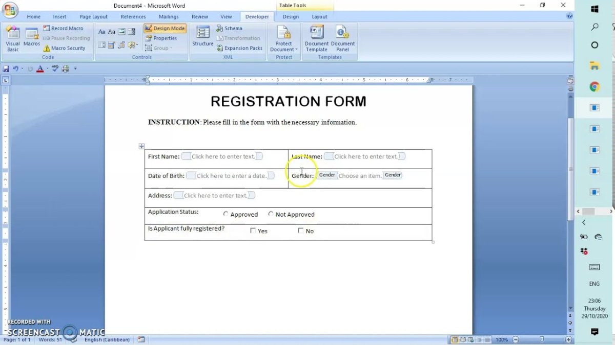 How to Create a Fillable Form in Microsoft Word 2007? - keysdirect.us