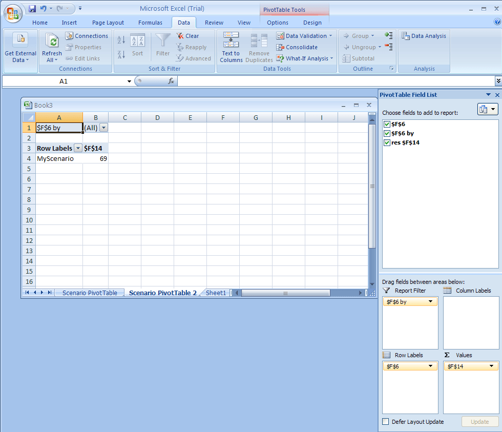 A Scenario Pivot Table Report In Excel