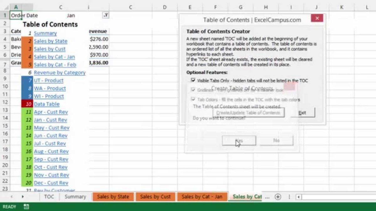 How to Create a Table of Contents in Excel? - keysdirect.us