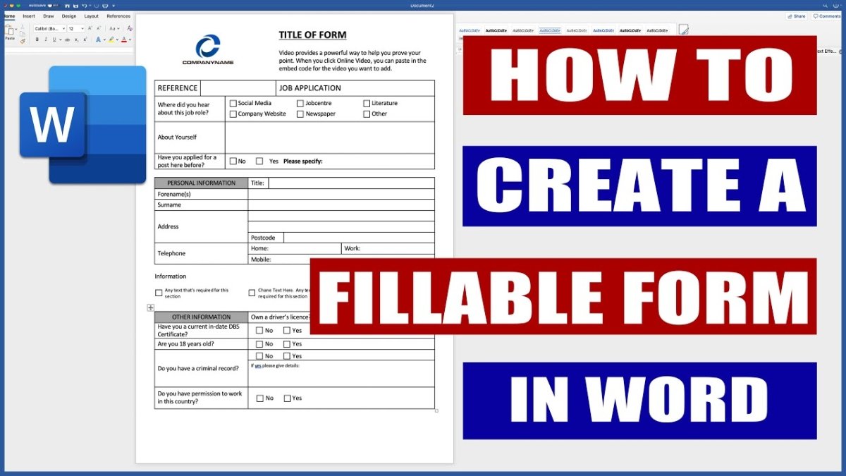 How to Create Fillable Forms in Microsoft Word? - keysdirect.us