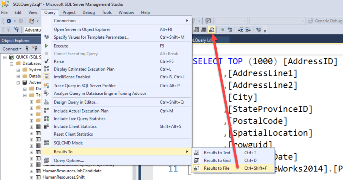 How to Export Sql Query Results to Excel? - keysdirect.us