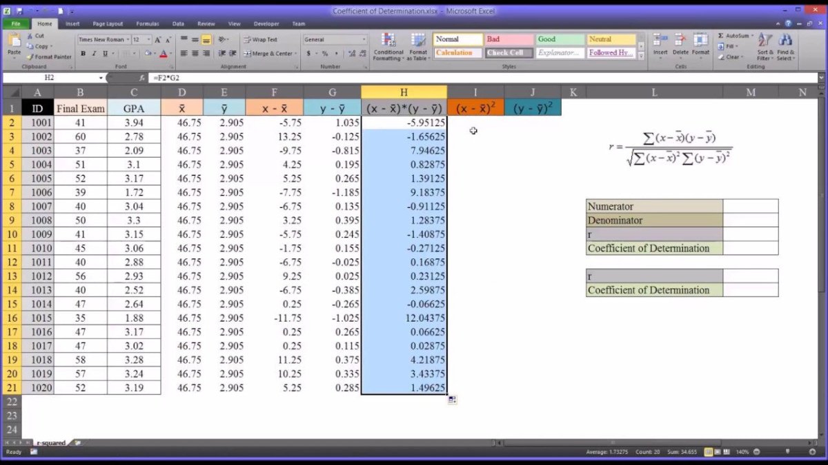 How to Find the Coefficient of Determination in Excel? - keysdirect.us