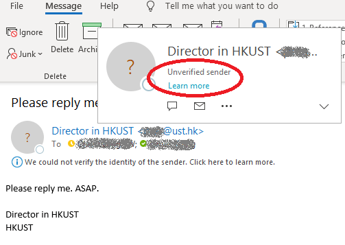 How to Fix Unverified Sender Outlook? - keysdirect.us