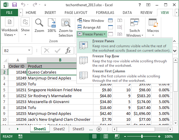 How to Freeze First Column and First Row in Excel