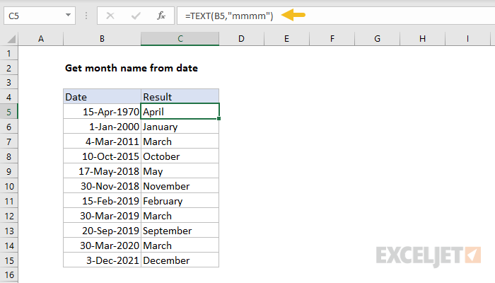 How to Get the Month From a Date in Excel? - keysdirect.us