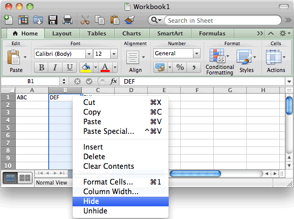 How to Hide Columns in Excel Mac? - keysdirect.us