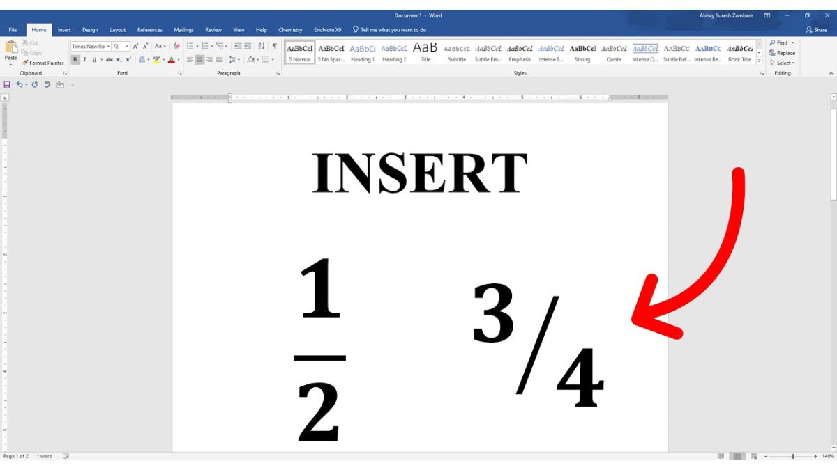 How to Make a Fraction in Microsoft Word? - keysdirect.us