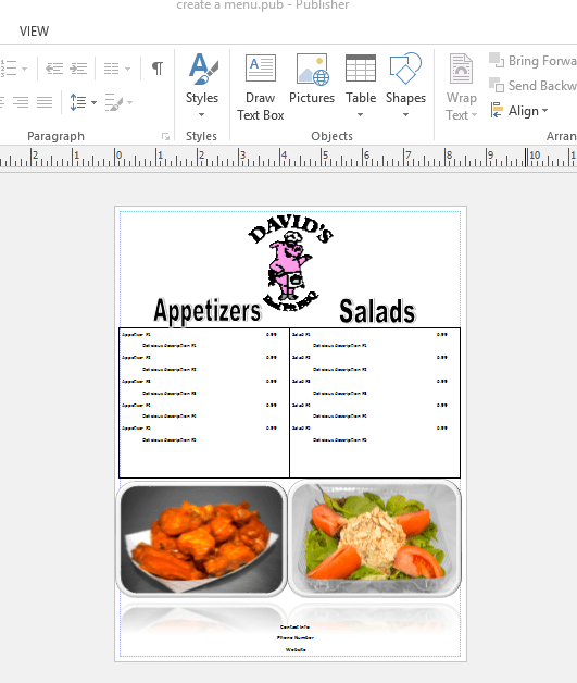 How to Make a Restaurant Menu on Microsoft Publisher? - keysdirect.us