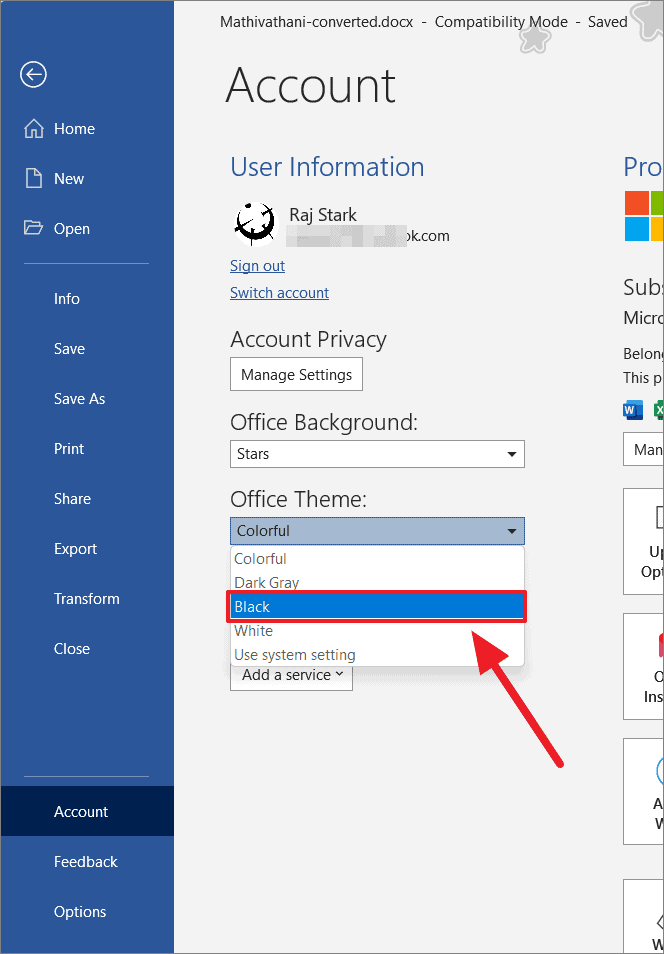 How To Make Microsoft Word Light Mode