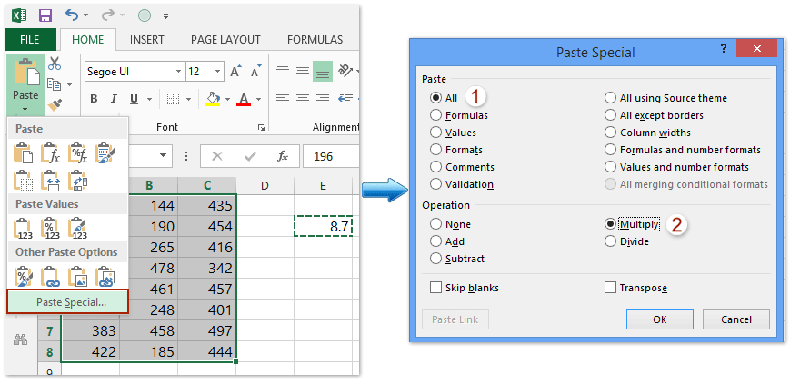 How to Multiply All Cells by a Number in Excel