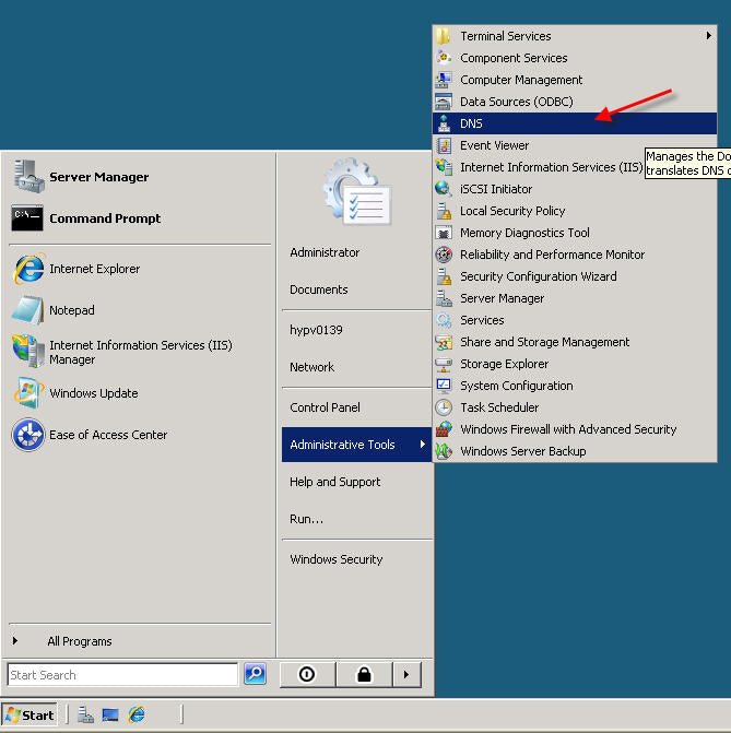 How to Open Dns Manager in Windows Server 2008? - keysdirect.us