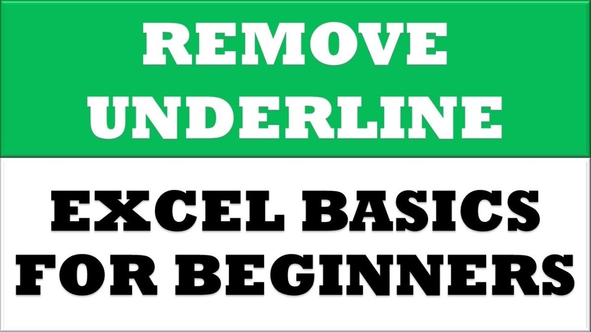 How to Remove Underline in Excel? - keysdirect.us
