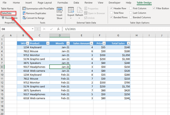 How to Rename Table in Excel? - keysdirect.us