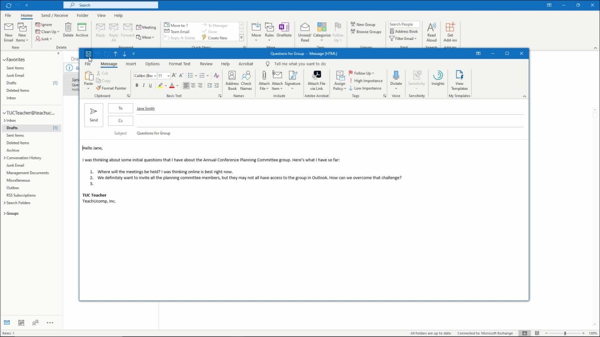 How to Save a Draft in Outlook? - keysdirect.us