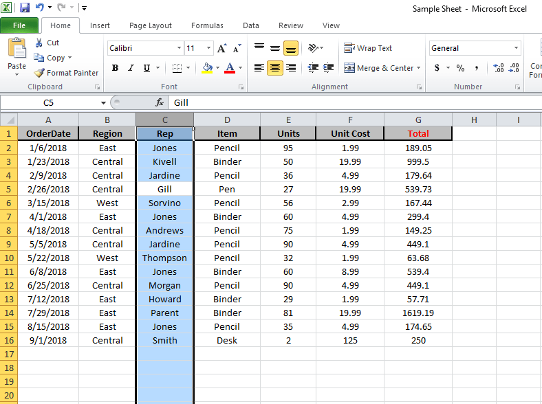 How to Select a Column in Excel? - keysdirect.us