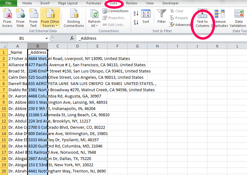 How to Separate Address in Excel? - keysdirect.us