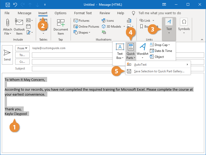 How to Set Up Quick Parts in Outlook? - keysdirect.us