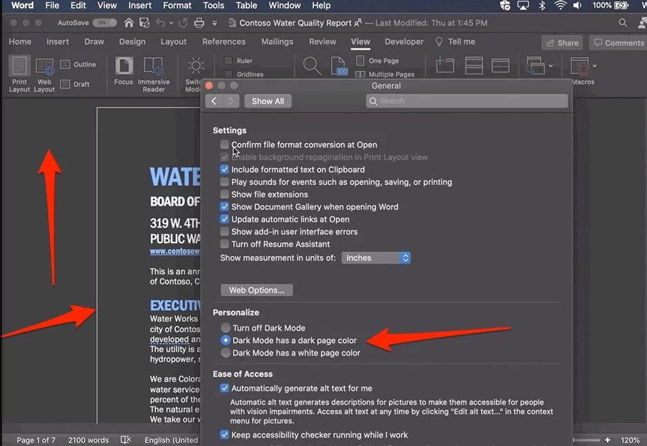 How to Turn Off Dark Mode on Microsoft Word Macbook? - keysdirect.us