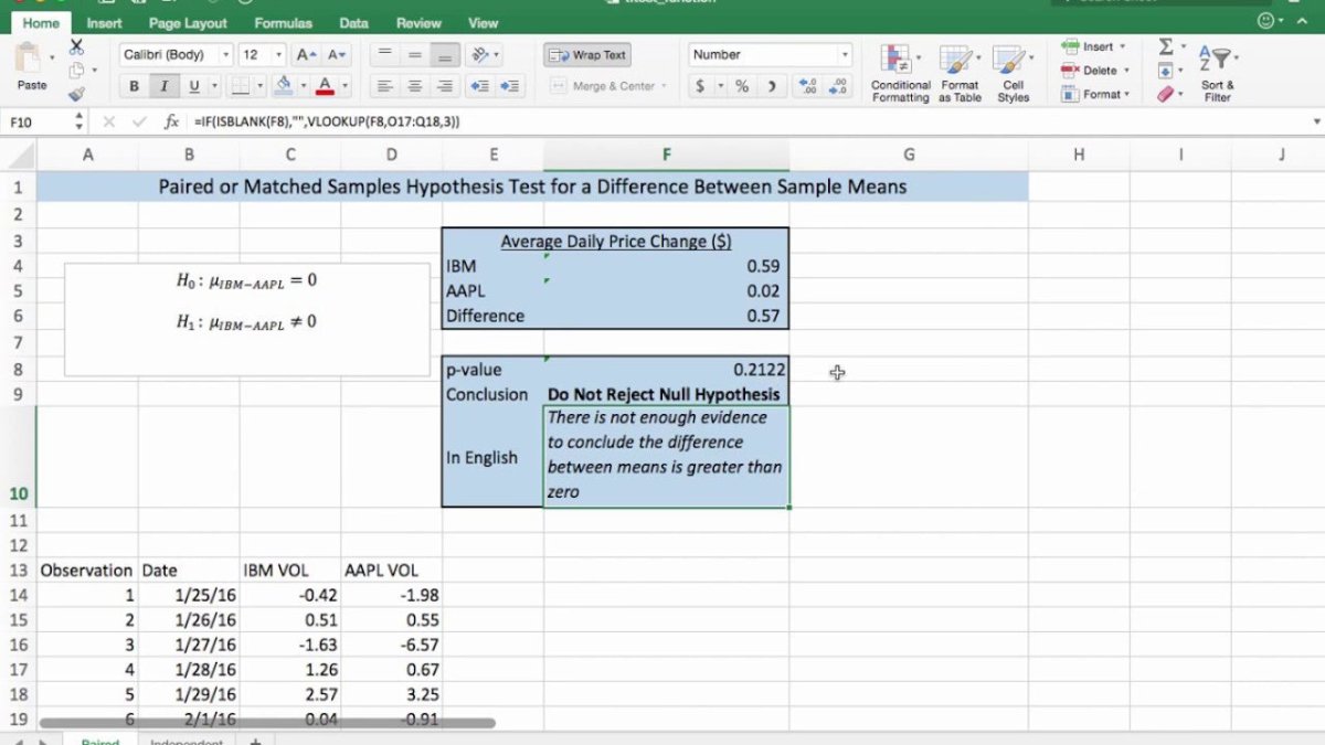 How to Use T Test in Excel? - keysdirect.us