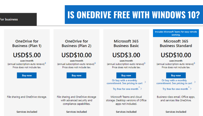 Is Onedrive Free With Windows 10? - keysdirect.us