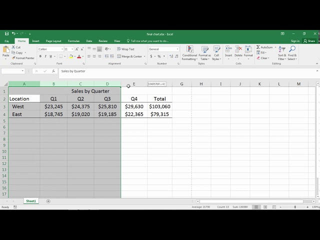 How to Center a Title in Excel?