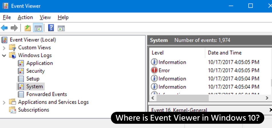 Where is Event Viewer in Windows 10? - keysdirect.us