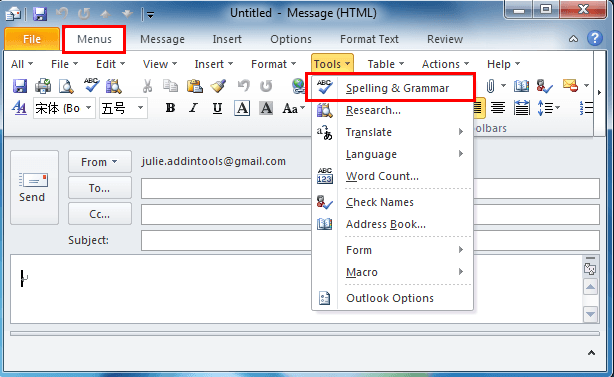 Where is Spell Check in Outlook? - keysdirect.us